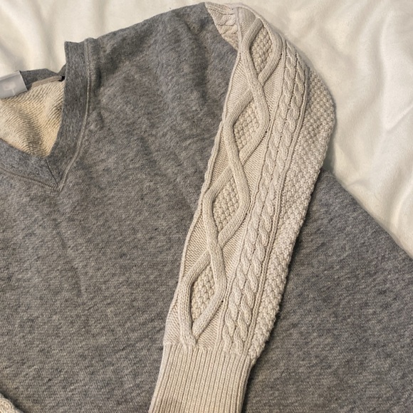 Cabi Cropped Sweater with Knitted Sleeves - Picture 2 of 4